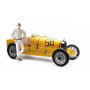 BUGATTI TYPE 35 58 GRAND PRIX JAUNE AVEC FIGURINE FEMME