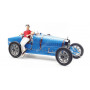 BUGATTI TYPE 35 GRAND PRIX BLEU CLAIR AVEC FIGURINE FEMME