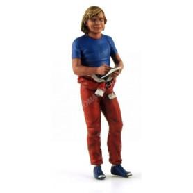 FIGURINE JAMES HUNT SIGNANT UN AUTOGRAPHE