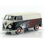 VOLKSWAGEN T1 DELIVERY VAN HOT ROAD NOIRE TOIT BLANC AVEC FLAMMES