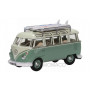 VOLKSWAGEN T1 SAMBA BUS AVEC RACK DE TOIT ET PLANCHES DE SURF TURQUOISE/BLANC