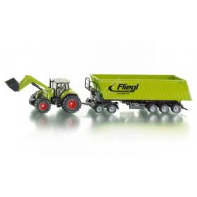 CLAAS AXION 850 AVEC CHARGEUR FRONTAL ET BENNE BASCULANTE