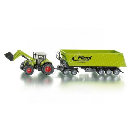 CLAAS AXION 850 AVEC CHARGEUR FRONTAL ET BENNE BASCULANTE