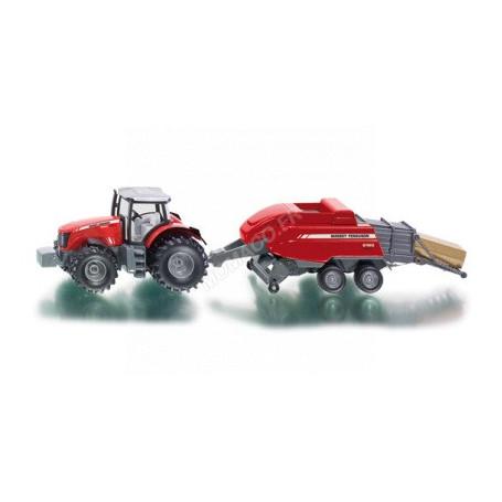 MASSEY FERGUSON MF8480 AVEC MF2160 PRESSE A BALLOTS