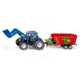 NEW HOLLAND AVEC MELANGEUSE DE FOURRAGE "STRAUTMANN"