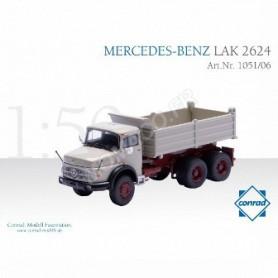 MERCEDES-BENZ 2624 CAMION BENNE A CAPOT 3 ESSIEUX JAUNE