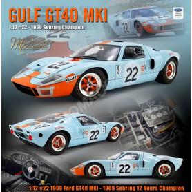 FORD GT40 MKI 22 "GULF" ICKX/OLIVER SEBRING 1969 1ER