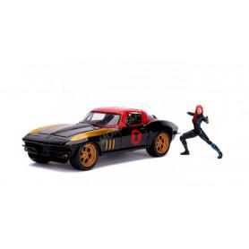 CHEVROLET CORVETTE 1966 "BLACK WIDOW" AVEC FIGURINE BLACK WIDOW