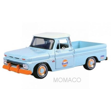 CHEVROLET C10 FLEETSIDE PICK UP "GULF" 1966 BLEU CLAIR / BLANC