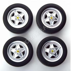 4 ROUES AVEC JANTES CHROME POUR FERRARI 328 GTS/GTB