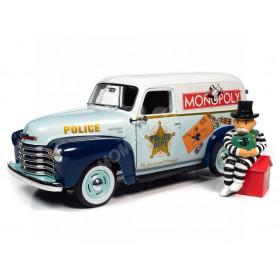 CHEVROLET VAN 1948 "MONOPOLY - POLICE" AVEC FIGURINE Mr MONOPOLY PRISONNIER (EPUISE)