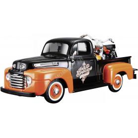 FORD F-1 PICK-UP "HARLEY DAVIDSON" AVEC MOTO FLH DUO GLIDE 1958