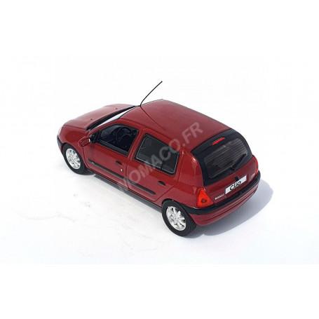Clio 2 Phase 1 Miniature Rouge Métallisé 1998 - Modèle 1/43 Odeon Avec Coffret Vitrine Idée Cadeau Passionné Automobile