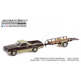 CHEVROLET EL CAMINO CONQUISTA 1984 AVEC REMORQUE PLATEAU (EPUISE)