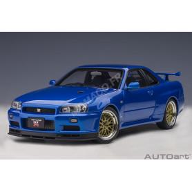 NISSAN SKYLINE GT-R (R34) V-SPEC II NUR AVEC PNEUS BBS LM 2001 BLEU BAYSIDE