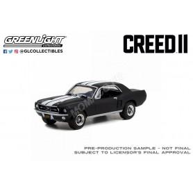 FORD MUSTANG COUPE 1967 "CREED II (2018) - ADONIS CREED" NOIR MATT AVEC BANDES BLANCHES SALIE