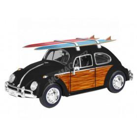 VOLKSWAGEN COCCINELLE NOIR/BOIS AVEC PLANCHE DE SURF