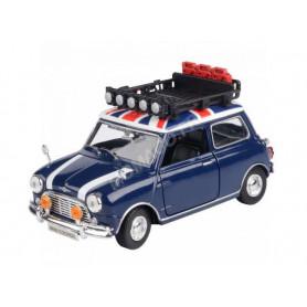 AUSTIN MINI COOPER CLASSIC TOIT AVEC DRAPEAU ANGLAIS ET GALERIE BLEUE