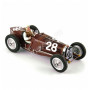 BUGATTI TYPE 59 28 TAZIO NUVOLARI GRAND PRIX DE MONACO 1934 MARRON AVEC FIGURINE