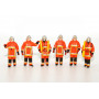 FIGURINES LOT DE 6 POMPIERS "FEU URBAIN" ORANGES