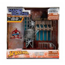 NANO SCENE AVEC NANO-METALFIGS "MARVEL - SPIDERMAN - DAILY BUGLE CITY"