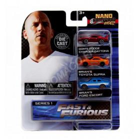 SET DE 3 VOITURES NANO "FAST AND FURIOUS" SERIES 1