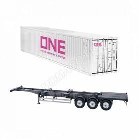 REMORQUE EU AVEC CONTAINER 40FT "ONE" BLANC