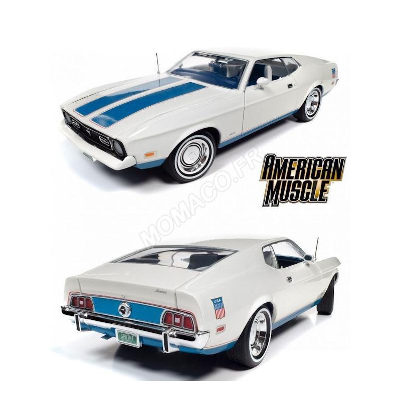 FORD MUSTANG 1972 BLANC/BLEU