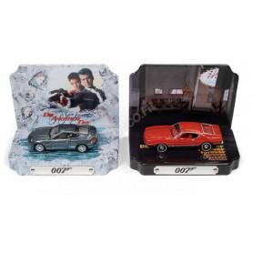 COFFRET DE 2 PIECES - JAMES BOND : FORD MUSTANG MACH I  ET ASTON MARTIN VANQUISH V12