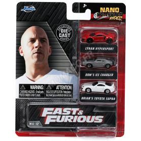 SET DE 3 VOITURES NANO "FAST AND FURIOUS" SERIE NV-12