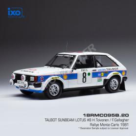 TALBOT SUNBEAM LOTUS 8 TOIVONEN/GALLAGHER RALLYE MONTE CARLO 1981 (EPUISE)