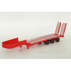 SEMI-REMORQUE PORTE ENGIN 3 ESSIEUX (SANS TRACTEUR) ROUGE