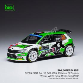 SKODA FABIA RALLYE 2 EVO 20 MIKKELSEN/TORSTEIN WRC RALLYE MONTE CARLO 2022