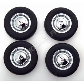 4 ROUES NOIRES AVEC JANTES POUR FIAT 500