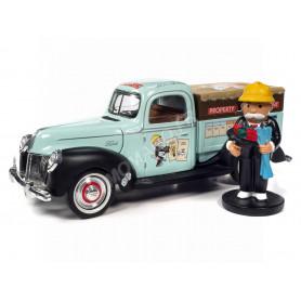 FORD TRUCK 1940 VERT/NOIR "MONOPOLY" AVEC FIGURINE Mr MONOPOLY