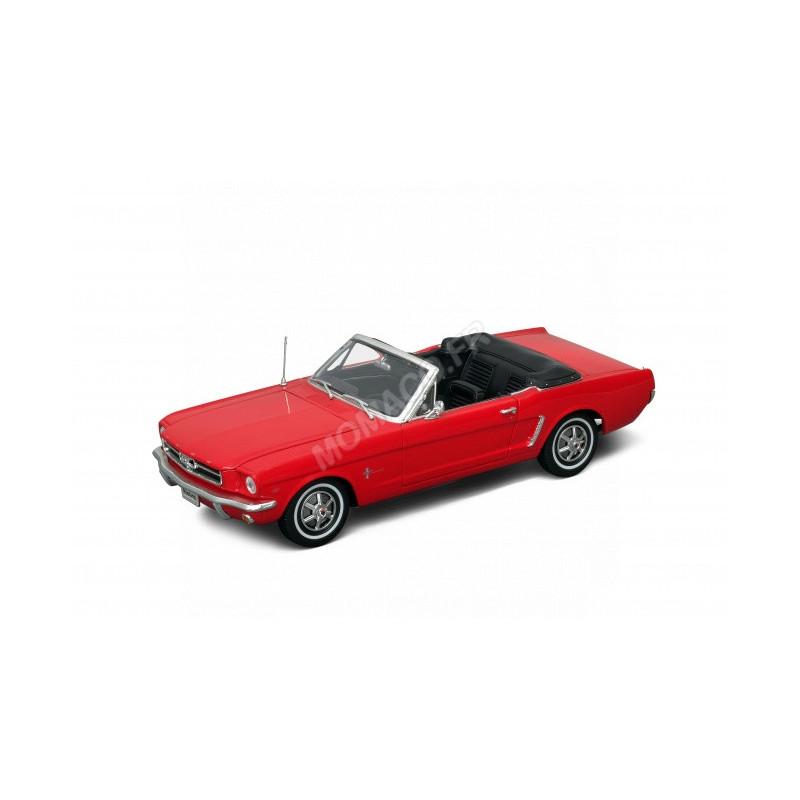 Voiture Miniature Ford Mustang Coupe 1964 1/2 - Noire - Échelle 1/18 - Marque Welly - Neuf