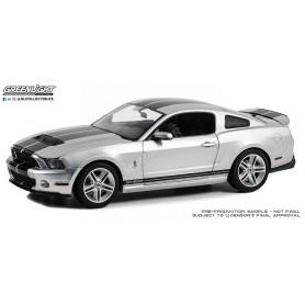 FORD MUSTANG GT500 SHELBY 2011 ARGENT BANDES NOIRES