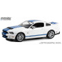 FORD MUSTANG GT500 SHELBY 2011 BLANC BANDES BLEUES
