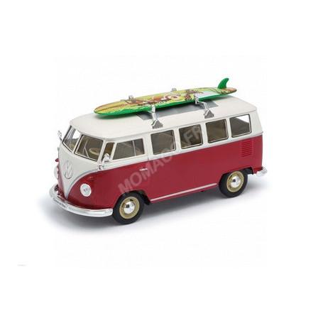 VOLKSWAGEN T1 MINIBUS 1962 AVEC PLANCHE ROUGE ET BLANC