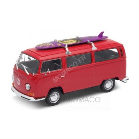 VOLKSWAGEN T2 BUS 1972 AVEC PLANCHE DE SURF ROUGE