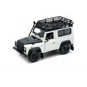 LAND ROVER DEFENDER AVEC GALERIE SUR LE TOIT BLANC