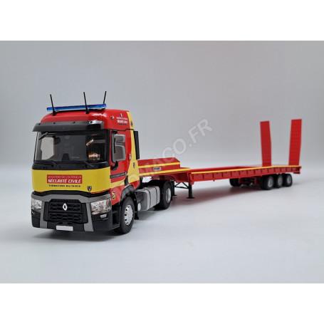 RENAULT T460 SEMI-REMORQUE PORTE-ENGIN "SECURITE CIVILE" - EXCLUSIVITE MOMACO (EPUISE)