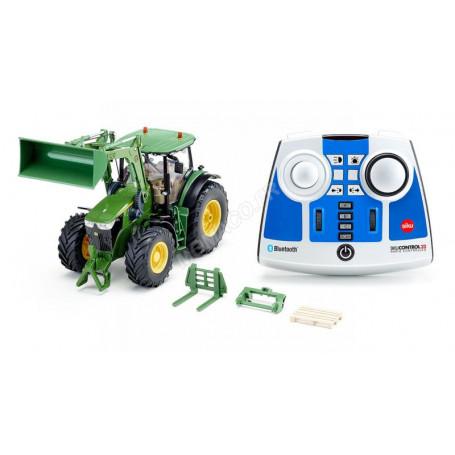 JOHN DEERE 7310R AVEC CHARGEUR FRONTAL A COMMANDE PAR APPLICATION BLUETOOTH ET TELECOMMANDE BLUETOOTH