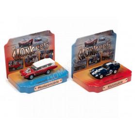 COFFRET DE 2 PIECES - THE MONKEES : MONKEES MOBILE ET SHELBY DAYTONA COBRA "THE KLUTZ MOBILE"