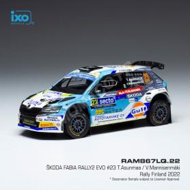 SKODA FABIA RALLYE 2 EVO 23 ASUNMAA/MANNISENMÄKI RALLYE WRC FINLANDE 2022