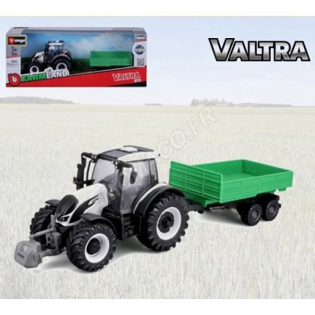 VALTRA AVEC REMORQUE A BOIS - TRACTEUR A FRICTION