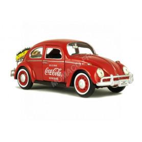 VOLKSWAGEN COCCINELLE 1967 "COCA-COLA" AVEC PORTE BAGAGE ET 2 CAISSES DE BOUTEILLES