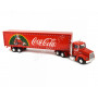 TRACTEUR INTERNATIONNAL AVEC SEMI REMORQUE SPECIAL FETE  "COCA-COLA" (VERSION AVEC LED)