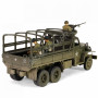 GMC CCKW 353B AVEC CABINE DE TYPE 1609 AVEC MITRAILLEUSE M37 ET FIGURINES (VEHICULE AVEC ARCEAU)