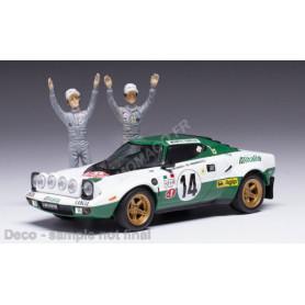 LANCIA STRATOS HF 14 MUNARI/MANNUCCI RALLYE MONTE CARLO 1975 1ER AVEC FIGURINES